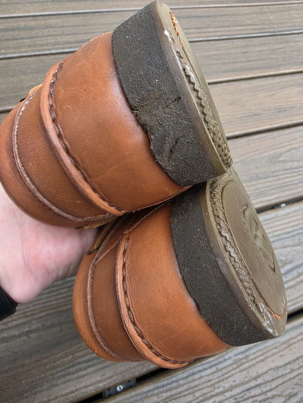 Mephisto Hurrikan Spinnaker Moc Toe Boat Shoes Hazelnut Leather Size 10